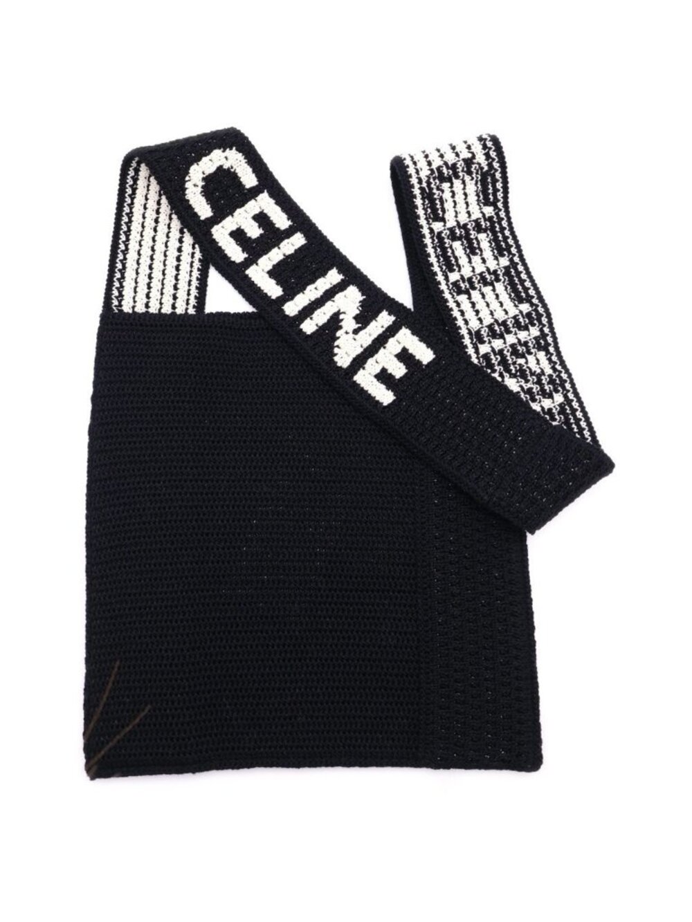 Celine Crocheted Cotton Logo Tote